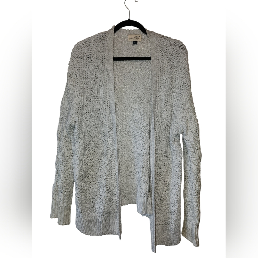 Universal Thread Open Front Cardigan XS Grey Crochet Knit Boho Sweater